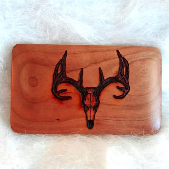 Silver Fox Woodcrafts Other - Laser Engraved Deer Head Belt Buckle
